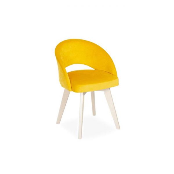 Стул Мирелла Аврора 09 желтый велюр/ Стандарт массив Молочный дуб