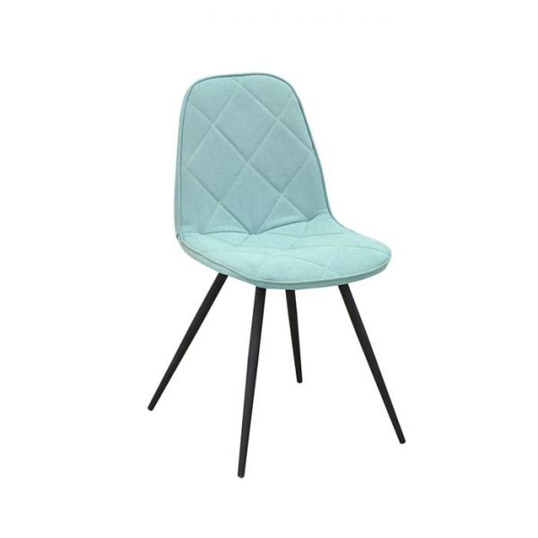 Стул «Сиена», каркас металл чёрный, конус, велюр, цвет бирюзовый