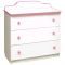 Комод с 3-мя ящиками, 810 ? 450 ? 850 мм, лдсп, цвет белый / кант и ручки красные