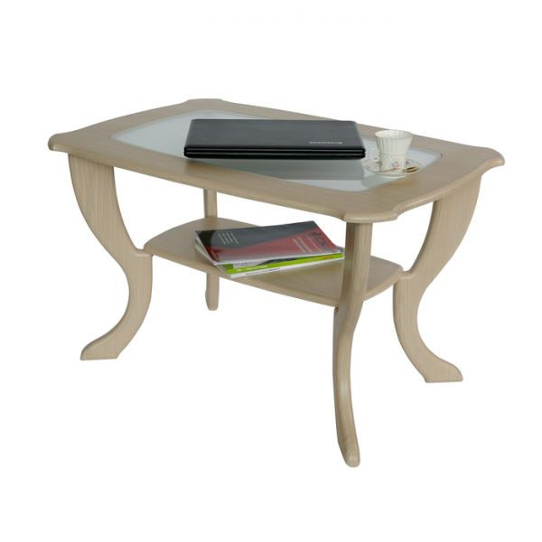 Стол журнальный «Маэстро», со стеклом сжс-01, 900 ? 600 ? 560 мм, цвет дуб белёный