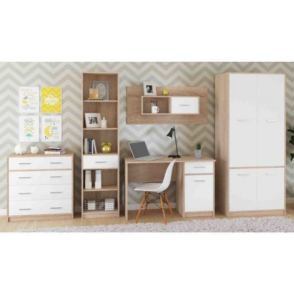 Шкаф-пенал «Стелс», 1 ящик, 502 ? 343 ? 1950 мм, цвет дуб сонома / белый