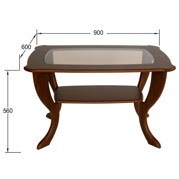 Стол журнальный «Маэстро», со стеклом сжс-01, 900 ? 600 ? 560 мм, цвет дуб белёный
