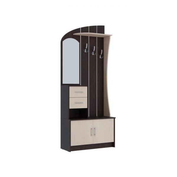 Прихожая «Саша 20», 840 ? 375 ? 2100 мм, ЛДСП, зеркало, ясень анкор тёмный / анкор светлый