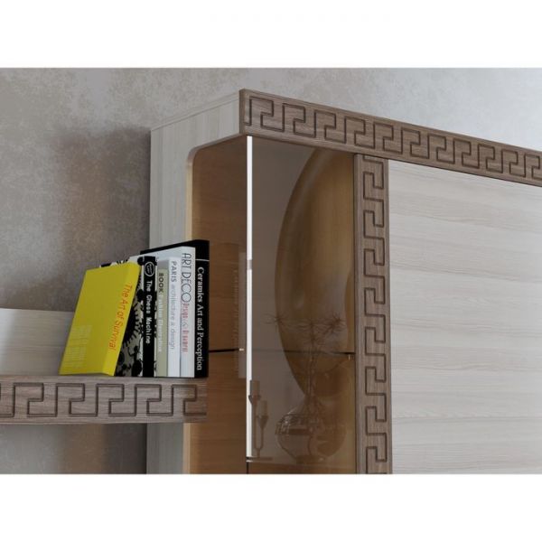 Стенка БОСТОН 2900х425х2000 Ясень шимо светлый МДФ-яс.темный