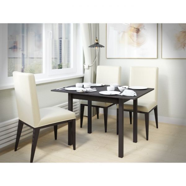 Стол обеденный раскладной СО-07, 800х580(1160)х736, венге цаво/венге цаво