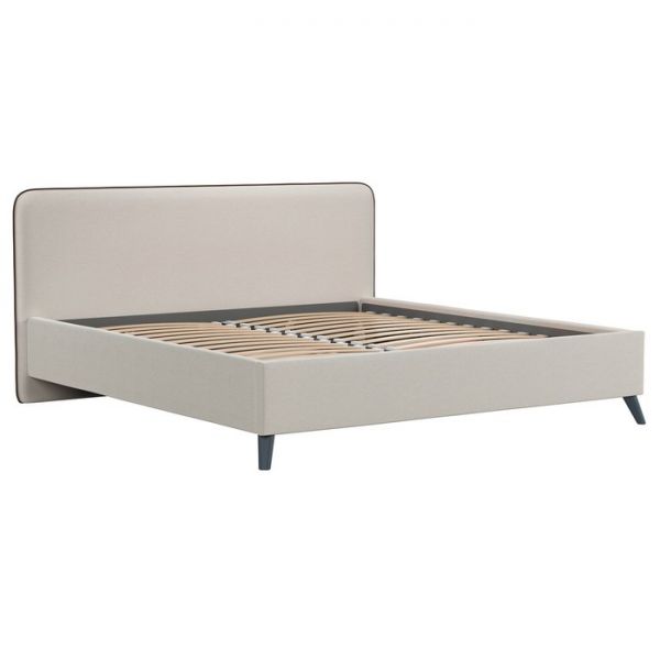 Кровать Миа, 1800х2000, ортопедическое осн+ПМ, Купер 17/Серо-Бежевый