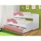 Кровать двухъярусная выкатная Матрешка Розовый/белый 800х1600 с ящиком