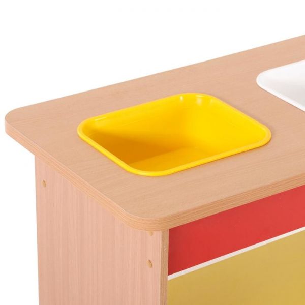 Центр воды и песка 900х500х600 бук бавария/жёлтый/красный