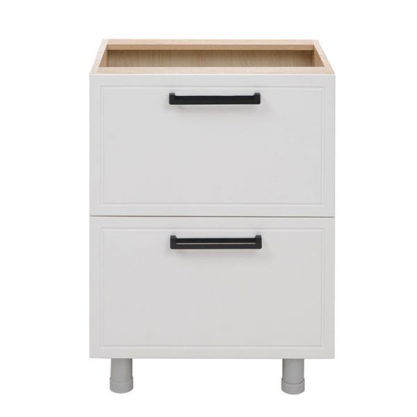 Шкаф наполный 2 ящ. Квадро 600х470х826 Дуб сонома/Нубук Милк