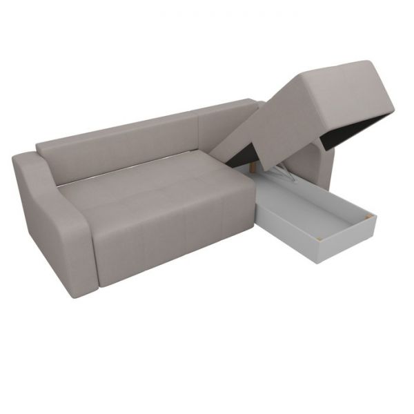 Угловой диван «Элида», правый угол, рогожка, цвет бежевый