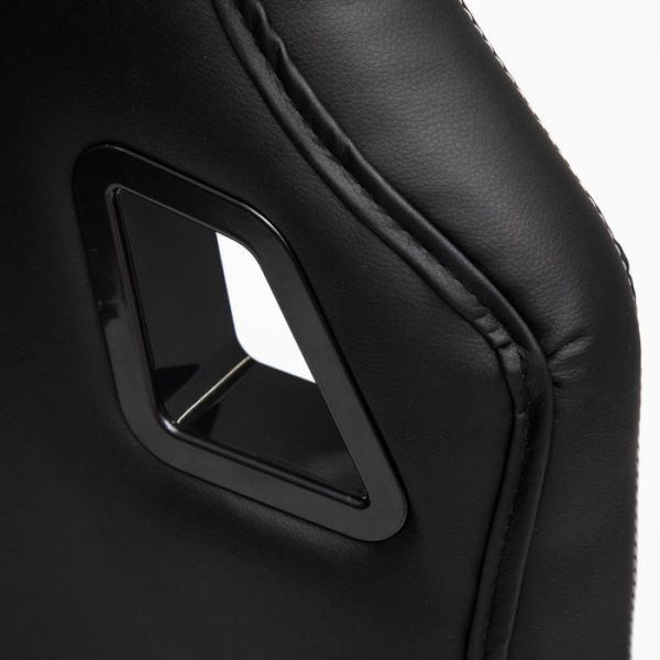 Кресло DRIVER экокожа/ткань черный/синий 36-6/10