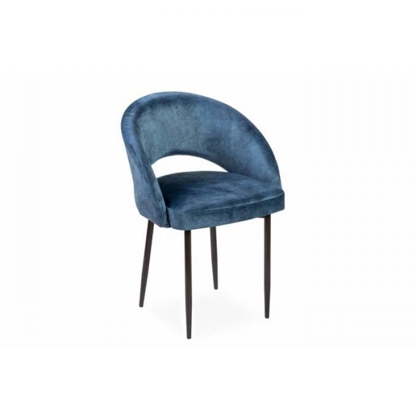 Стул Мирелла Мрамор 14 синий велюр/ Лайт металл  Коричневый