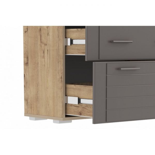Комод Livorno НМ 040.46 Х, 802х380х940, 10 26 Софт Графит, Дуб Бунратти