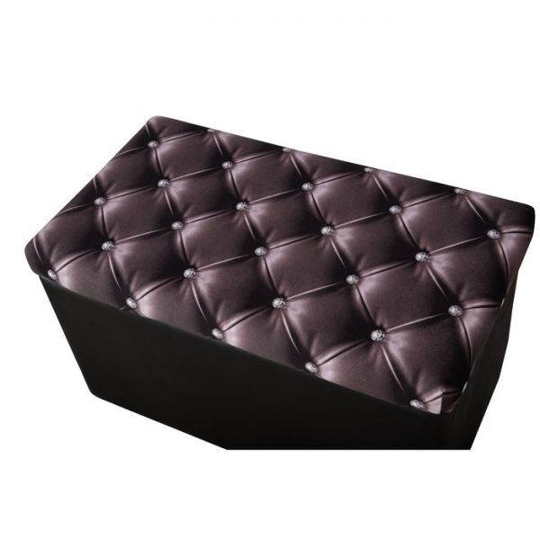 Пуф Принт 700х380х430 темно-шоколадный/экокожа черный