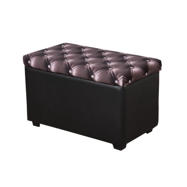 Пуф Принт 700х380х430 темно-шоколадный/экокожа черный