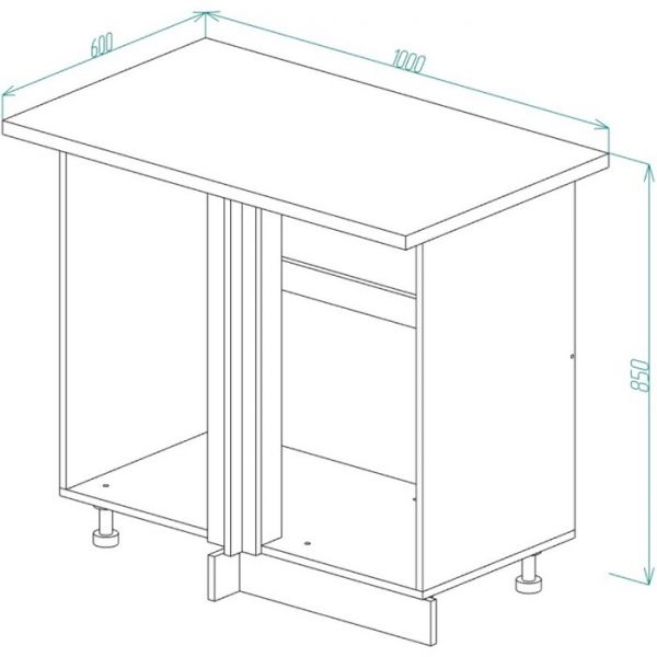 Шкаф напольный под мойку Легенда-10 1000х600х850  Дуб сонома