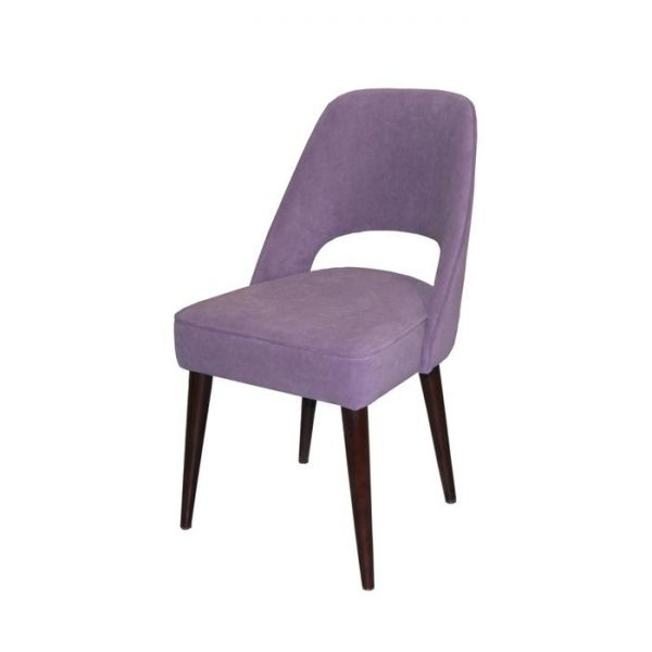 Стул мягкий Морис 550х470х860 бук, цвет покраски темный орех, ткань велюр сиреневый