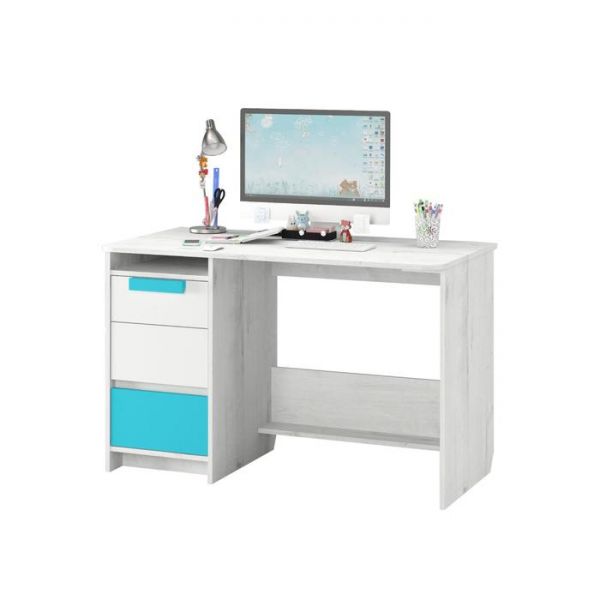 Стол письменный «Бриз №17.2», 1200 ? 602 ? 767 мм, цвет дуб эльза / бирюза / белый