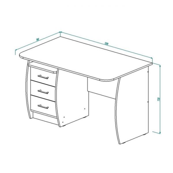 Стол письменный СП-1 730х1200х700 Дуб выбеленный/Венге