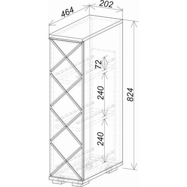 Тумба Кимберли узкая 202х460х824 ясень белый/белый глянец