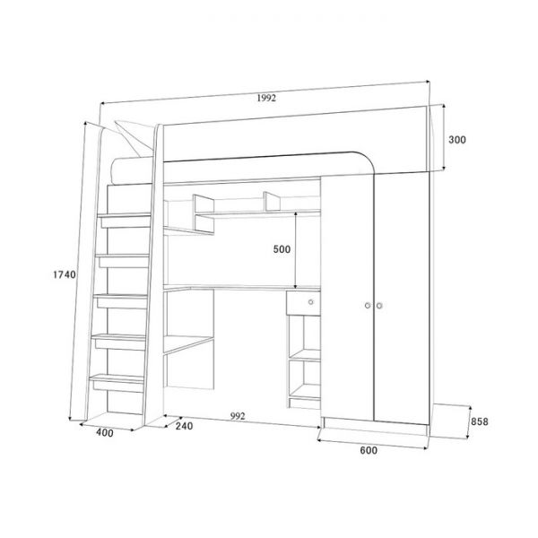 Детский комплекс «Астра 10», цвет дуб молочный/оранжевый