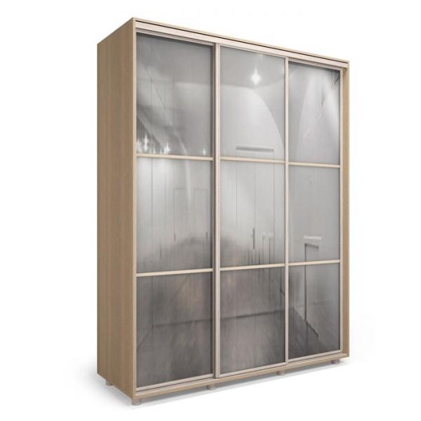 Шкаф-купе Модный Зеркало Дуб сонома/Белый/Венге светлый 2100х600х2300