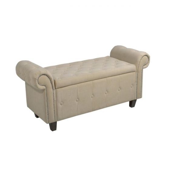 Банкетка Кеми 1370х470х580 Велюр бежевый