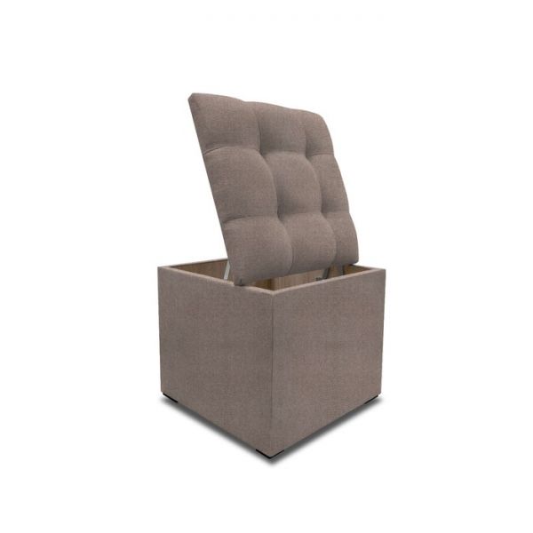 Пуф с крышкой и утяжкой, 400 ? 400 ? 420 мм,  рогожка, цвет savana plus yellow