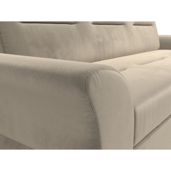 Прямой диван «Клайд», механизм дельфин, микровельвет, цвет бежевый