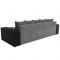 Угловой диван «Дубай», еврокнижка, правый угол, цвет серая рогожка / чёрная экокожа