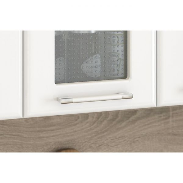 Кухонный гарнитур Яна 2200х600 белый/белый Орхидея/лайм