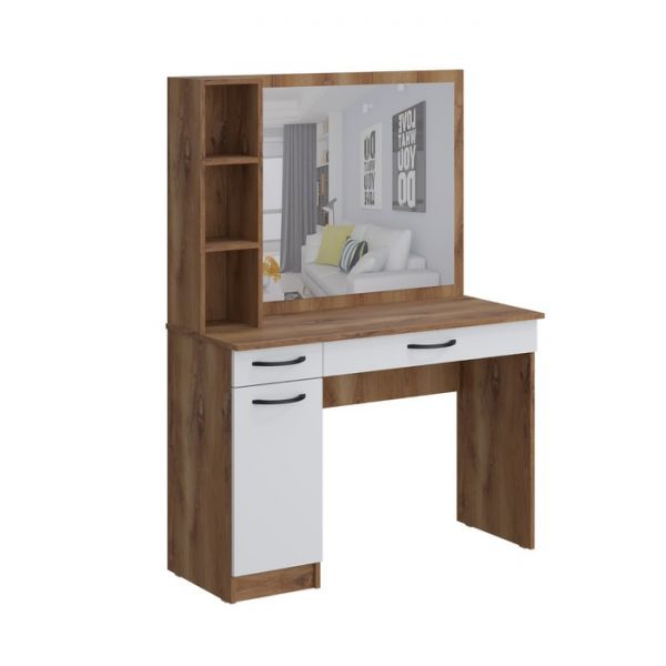 Стол туалетный с зеркалом «Сеул», 1100 ? 450 ? 1504 мм, цвет дуб кельтик / белый