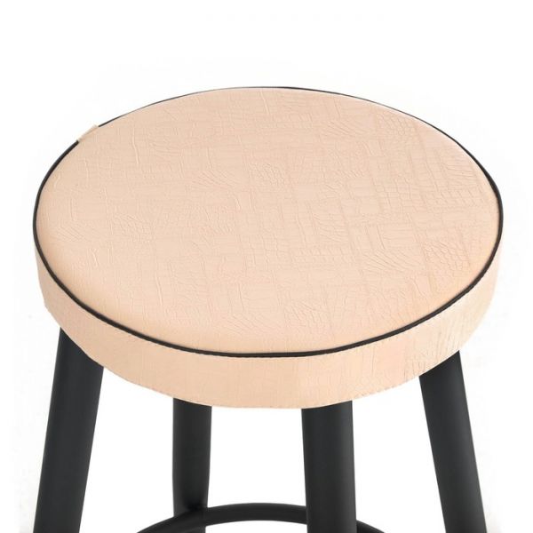 Табурет барный "CINDY" черный/молочная рептилия