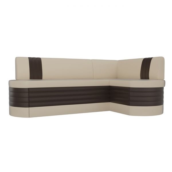 Кухонный угловой диван «Токио», механизм дельфин, экокожа, цвет чёрный / белый