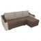 Угловой диван «Монако», механизм еврокнижка, рогожка, цвет бежевый / коричневый