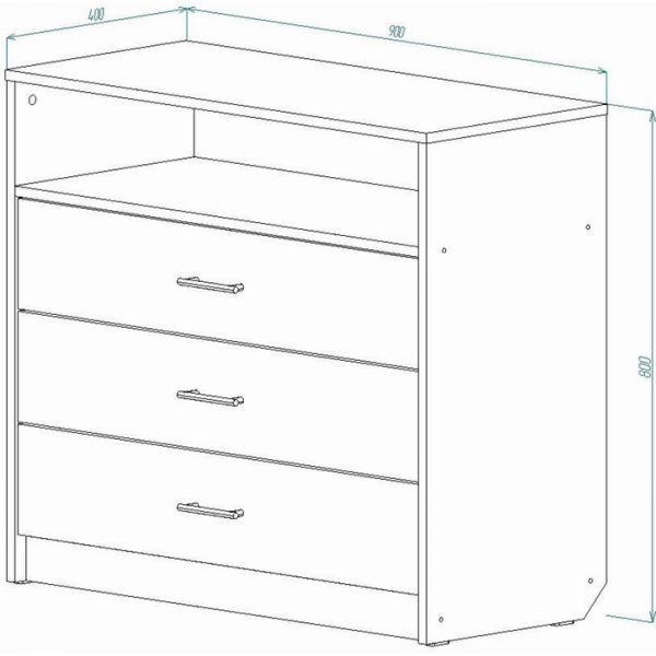 Комод К-7 800х900х400 Ясень Шимо Светлый/ корпус Ясень Шимо Темный