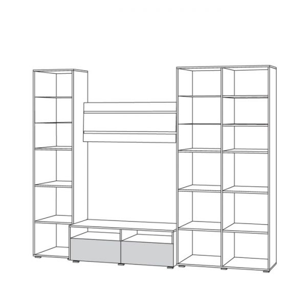 Гостиная Домино 2, 2658х516х2102, Венге магия/ КМДФ