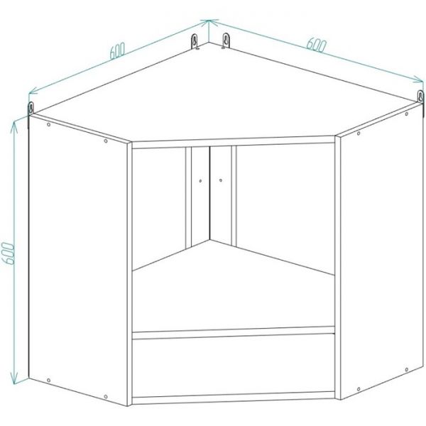 Шкаф навесной угловой Легенда-10 600х295х600 Дуб сонома