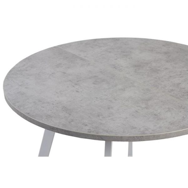 Стол РИМ D-1050/1500 Бетон Чикаго светлый/Опора РИМ Гаспар-К, белый глянец