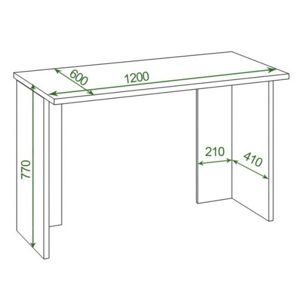Стол, 1200 ? 600 ? 770 мм, цвет нельсон