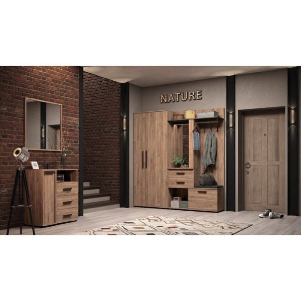 Шкаф для одежды и белья Nature 71, 560 ? 400 ? 2113 мм, цвет дуб табачный craft