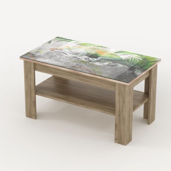 Стол журнальный «Бостон мини», 900 ? 500 ? 500, стекло, фотопечать, цвет гавань