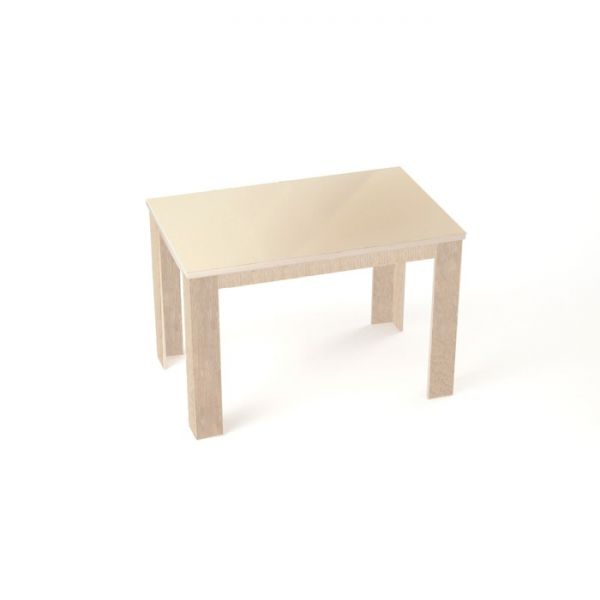 Обеденный стол «Детройт», нераскладной, 1200 ? 800 мм, карамель / стекло бежевое