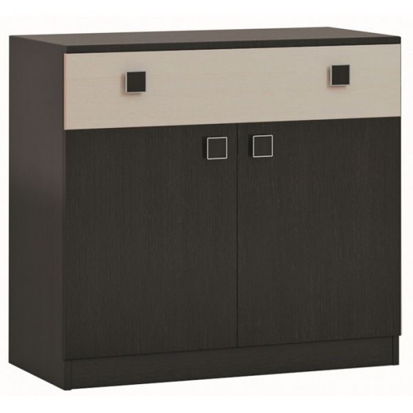 Комод «Люсси», 904 ? 426 ? 840 мм, 2 двери, 1 ящик, цвет венге / дуб девон