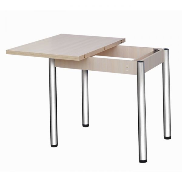 Стол поворотно-откидной «Пируэт», 800(1200) ? 600 ? 750 мм, опора хром, цвет венге