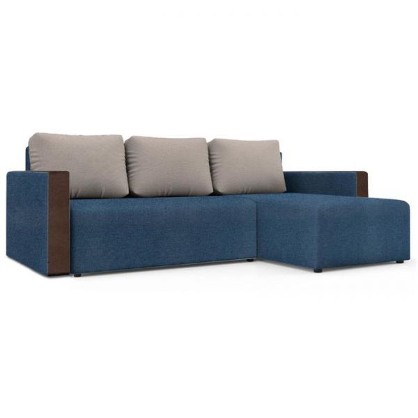 Угловой диван «Алиса 3», рогожка, цвет savana chocolate / savana camel / мarvel dark brown