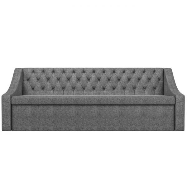 Кухонный прямой диван «Мерлин», механизм дельфин, рогожка, цвет серый