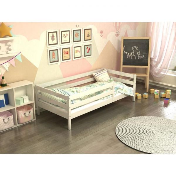 Кровать Сева, спальное место 1600х800, цвет Белый, Массив Берёзы