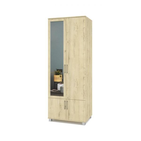 Шкаф Ева Е22 520х800х2100 двухстворчатый с зеркалом Дуб ирландский