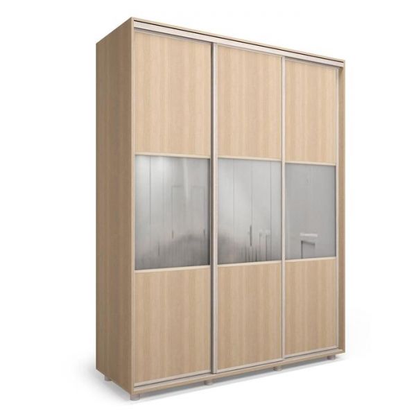 Шкаф-купе Модный Зеркало+ЛДСП Дуб сонома/Белый/Венге светлый 2100х600х2300